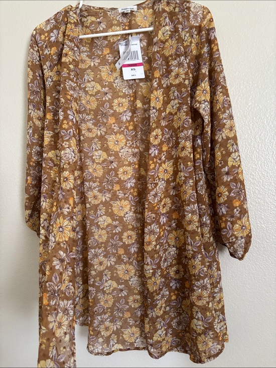 Thread & clover Sweaters - NWT Thread & Clover Fall Sheer Floral Cardigan